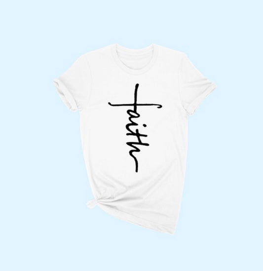 Faith T-Shirt - White Curvy